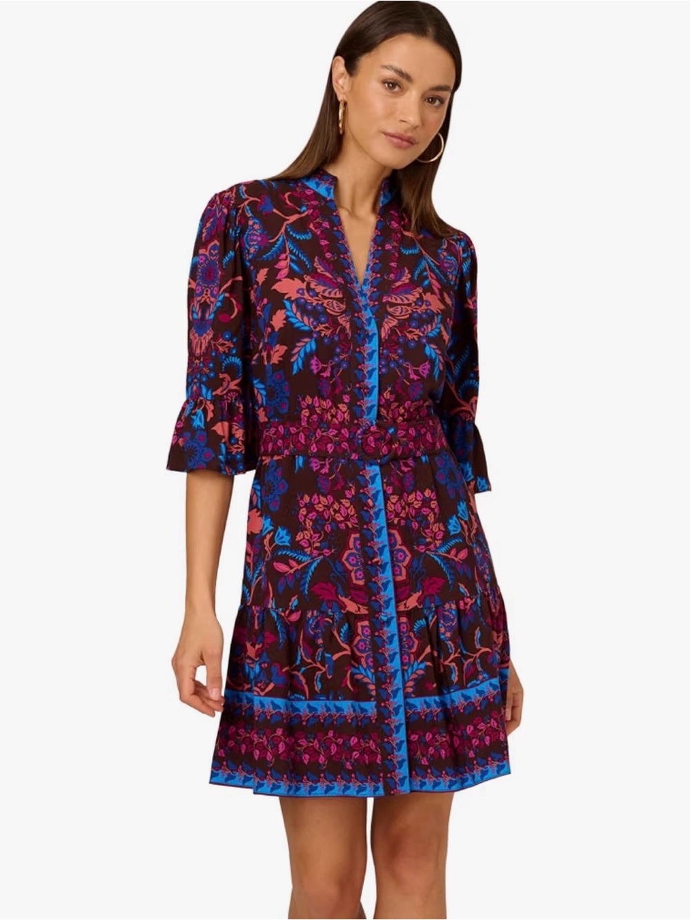 NWOT Adrianna Papell Printed Short Flounce Dress